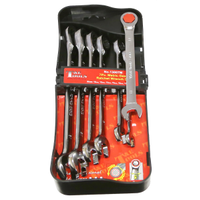 Metric Gear Ratchet Wrench 7Pc Set 10-19mm T&E Tools 13007M