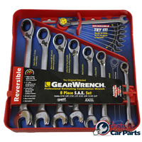 8Pc. SAE Reversible Gear Ratchet Wrench T&E Tools 13009R