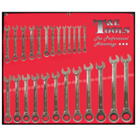 25 Piece Metric Gear Ratchet Wrench Set 6mm - 32mm T&E Tools 13025A