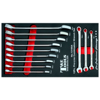  12 Piece Metric Combination Wrench Set 8-19mm in EVA Tray T&E Tools TE-13100A