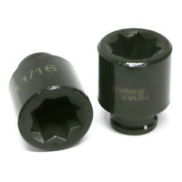 11/16" x 3/8" Drive Standard SAE Impact Socket (8 Point) T&E Tools 13122