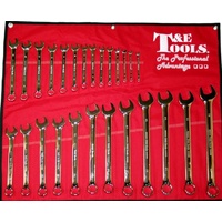 26 Piece Metric Pro-Line Combination Wrench Set T&E Tools 13126A