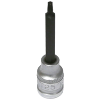 T25 1/2" Drive Torx-r Sockets Long 100mm Length T&E Tools 14825