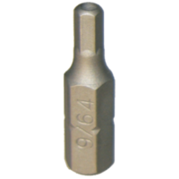 9/64" x 1/4" Hex Tamper In-Hex Insert Bit T&E Tools 50726