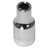 5mm x 1/4"Drive Sockets (Metric Sizes 6 & 12 Point) T&E Tools 52205