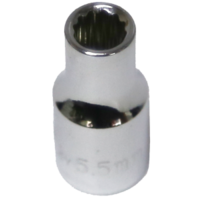5.5mm x 1/4"Dr. 12Pt Standard Socket T&E Tools 52355