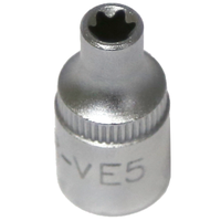 E5 1/4"Drive E-Series Female Torx Socket Standard Length T&E Tools 52605