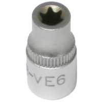 E6 1/4"Drive E-Series Female Torx Socket Standard Length T&E Tools 52606