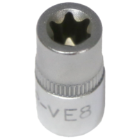 E8 1/4"Drive E-Series Female Torx Socket Standard Length T&E Tools 52608