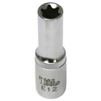 E12  x 3/8"Dr. Female Torx Socket 65mm Long T&E Tools 53912