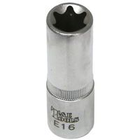 E16  x 3/8"Dr. Female Torx Socket 65mm Long T&E Tools 53916