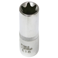 E18  x 3/8"Dr. Female Torx Socket 65mm Long T&E Tools 53918