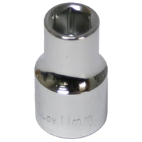 11mm x 1/2" Drive Standard Socket (6 Point) T&E Tools 54211