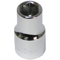 12mm x 1/2" Drive Standard Socket (6 Point) T&E Tools 54212