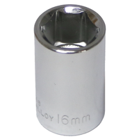 16mm x 1/2" Drive Standard Socket (6 Point) T&E Tools 54216