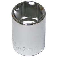 21mm x 1/2" Drive Standard Socket (6 Point) T&E Tools 54221