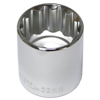 32mm x 1/2" Drive Standard Socket (12 Point) T&E Tools 54332