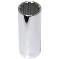 22mm x 1/2" Drive Deep Socket (12 Point) T&E Tools 54522