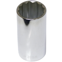 30mm x 1/2" Drive Deep Socket (12 Point) T&E Tools 54530