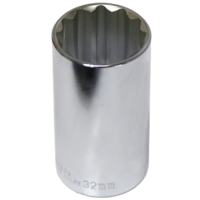 32mm x 1/2" Drive Deep Socket (12 Point) T&E Tools 54532