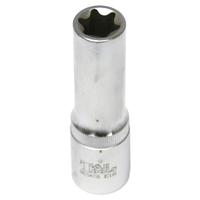 E16 x 1/2"Dr. Female Torx Socket 77mm long T&E Tools 54716