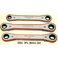 3 Piece Metric Ratchet Ring Set (12 Point) T&E Tools 5553