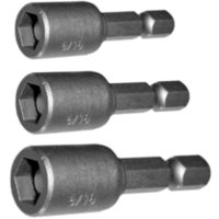 3 Piece 1/4" Hex Magnetic Nut Setters (Short Series) T&E Tools 5790