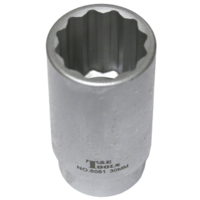 33mm x 1/2"Dr FWD Axle Nut Socket 75mm Long T&E Tools 6063