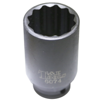 34mm x 1/2"Dr FWD Axle Nut Socket 80mm Long T&E Tools 6074