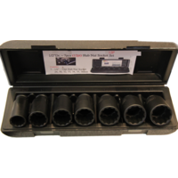7 Piece ½"Dr. Front Wheel Drive Axle Spindle Nut Socket Set T&E Tools 6079