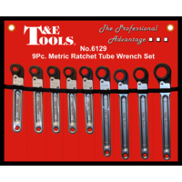 9 Piece Metric Ratchet Tube Wrench Set T&E Tools 6129