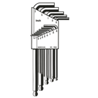 13 Piece SAE Ball End Hex-Key Set T&E Tools 6713