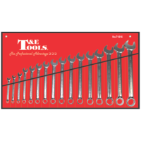 16 Piece Euro Metric Combination Wrench Set T&E Tools 71016