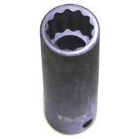 11/16" x 1/2" Drive Deep 12 Point Impact Socket T&E Tools 74322L