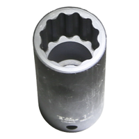 1" x 1/2" Drive Deep 12 Point Impact Socket T&E Tools 74332L