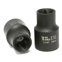E16 1/2" Drive E-Series Torx-r Impact Sockets 38mm Long T&E Tools 74816