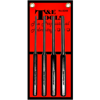 4 Piece Long Pin Punch Set (In Vinyl Pouch)                 T&E Tools 8244