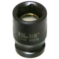 9/16" x 3/8" Drive Magnetic Impact SAE Socket T&E Tools 83318