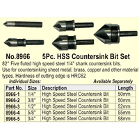 5 Piece HSS Countersink Bit Set T&E Tools 8966