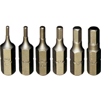11 Piece Metric In-Hex Insert Bits (1/4" Hex Short) T&E Tools 91114