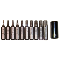 11 Piece Tamper Torx Insert Bit Set T&E Tools 91119