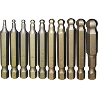11 Piece SAE Ball-End In-Hex Power Bits (1/4" Hex Long) T&E Tools 91126