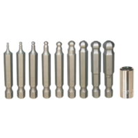 Metric Ball-End In-Hex Power Bits (1/4" Hex Long)10 Piece set T&E Tools 91128