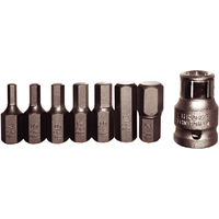 8 Piece SAE In-Hex Bit Set (10mm Hex Short) T&E Tools 91218