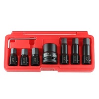 8Pc. SAE In-hex Impact Bit & 3/4"Dr. Holder 5/8", 11/16", 3/4" T&E Tools 91822