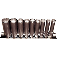 9 Piece 1/4"Drive Deep Sockets (12 Point) T&E Tools 92509