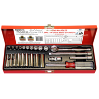  T&E Tools 24 Piece 1/4"Drive Metric Socket Set 92625