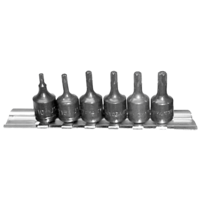 6 Piece 1/4"Drive Torx-r Impact Sockets T&E Tools 92906