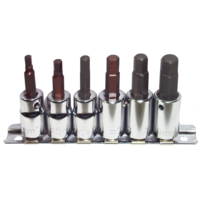 6 Piece Metric In-Hex 3/8" Drive Sockets T&E Tools 93102