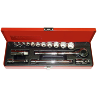 22 Piece 3/8" Drive Metric Socket Set (12 Point) T&E Tools 93321